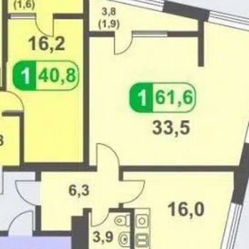 Продается 1-комнатная квартира, 60 м²