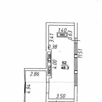 Продается 1-комнатная квартира, 48,3 м²