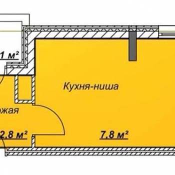 Продается 1-комнатная квартира, 33,1 м²