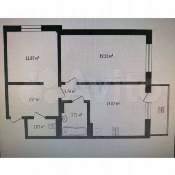 Продается 2-х комнатная квартира, 600 м²