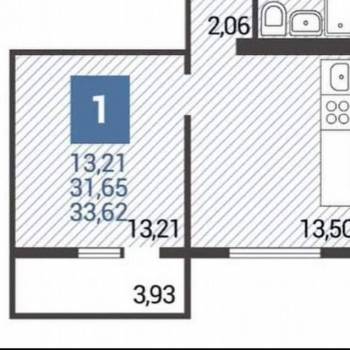 Продается 2-х комнатная квартира, 35 м²