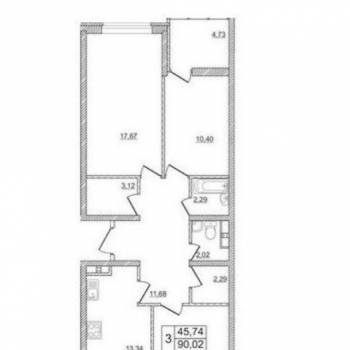 Продается 3-х комнатная квартира, 90 м²
