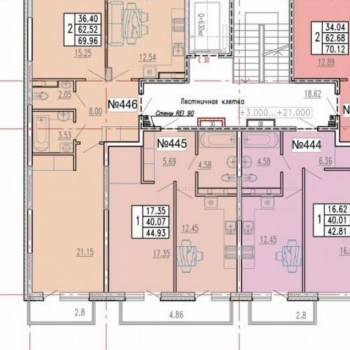 Продается 2-х комнатная квартира, 57 м²