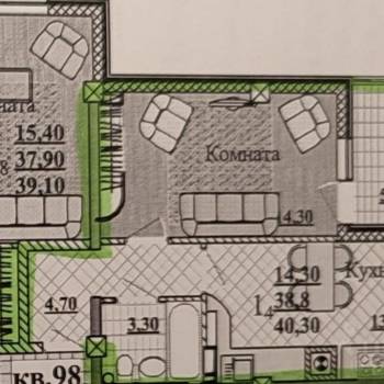 Продается 1-комнатная квартира, 36 м²