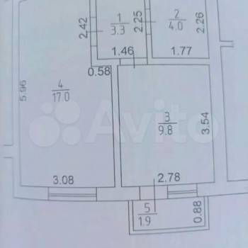 Продается 1-комнатная квартира, 34,1 м²