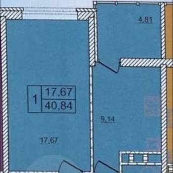 Продается 1-комнатная квартира, 41 м²