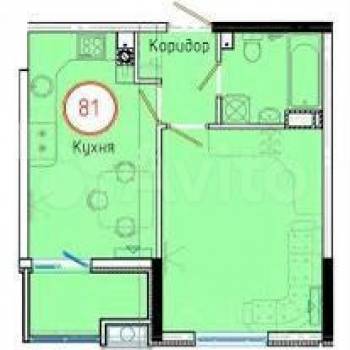 Продается 1-комнатная квартира, 31,4 м²