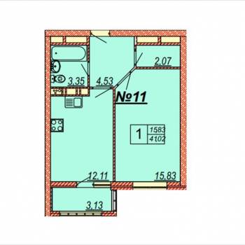 Продается 1-комнатная квартира, 42 м²