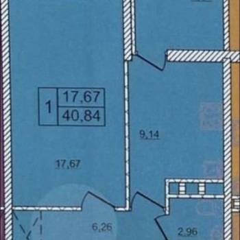 Продается 1-комнатная квартира, 41 м²