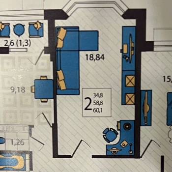 Продается 2-х комнатная квартира, 60 м²