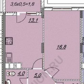 Продается 1-комнатная квартира, 45,5 м²