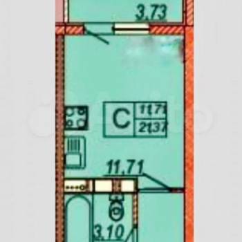 Продается 1-комнатная квартира, 21,4 м²