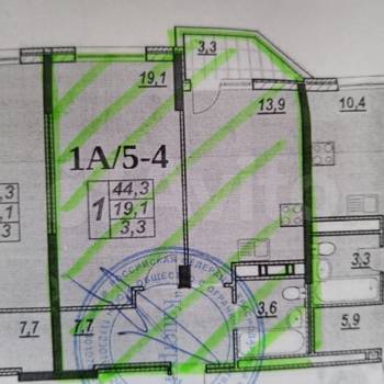 Продается 1-комнатная квартира, 44 м²