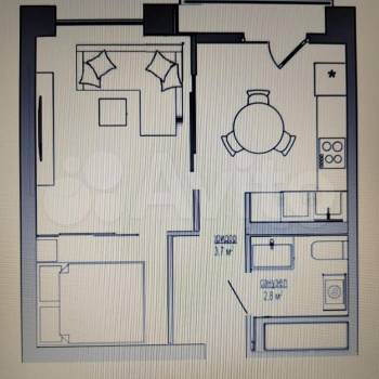 Продается 2-х комнатная квартира, 42 м²