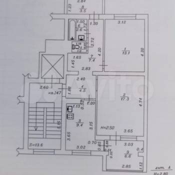 Продается 2-х комнатная квартира, 55,3 м²