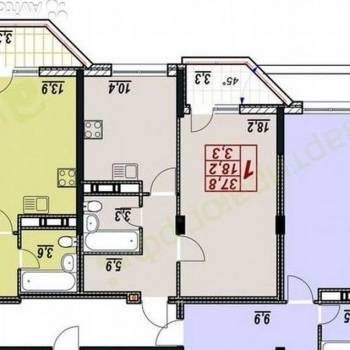 Продается 1-комнатная квартира, 41,1 м²