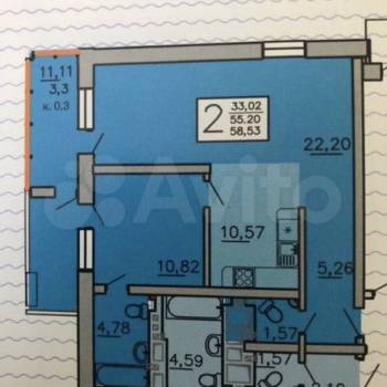 Продается 3-х комнатная квартира, 65 м²