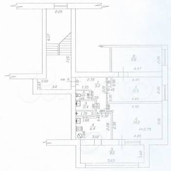 Продается 3-х комнатная квартира, 49,6 м²