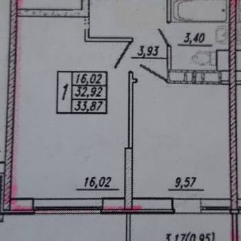 Продается 1-комнатная квартира, 33,5 м²