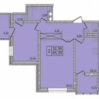 Продается 2-х комнатная квартира, 65,3 м²