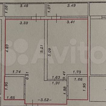 Продается 1-комнатная квартира, 54,2 м²