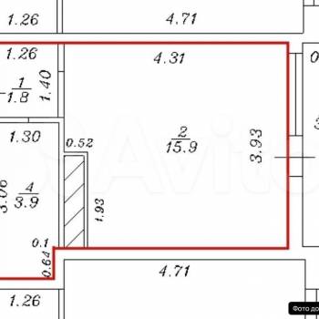 Продается 1-комнатная квартира, 21,6 м²