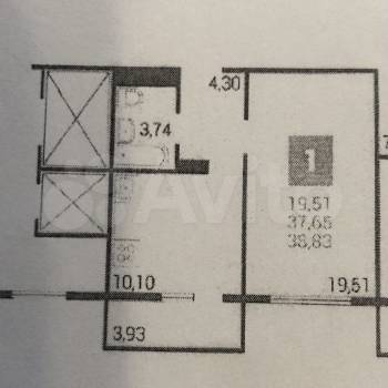 Продается 1-комнатная квартира, 37,7 м²