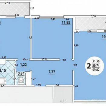 Продается 2-х комнатная квартира, 60 м²