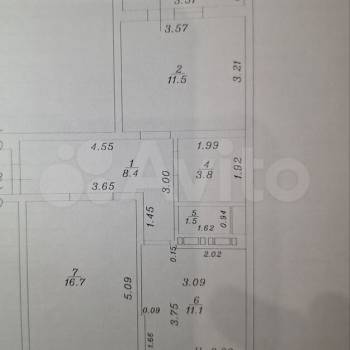 Продается 2-х комнатная квартира, 56 м²