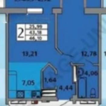 Продается 2-х комнатная квартира, 46 м²