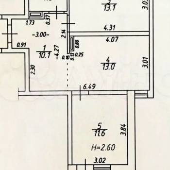 Продается 2-х комнатная квартира, 56 м²