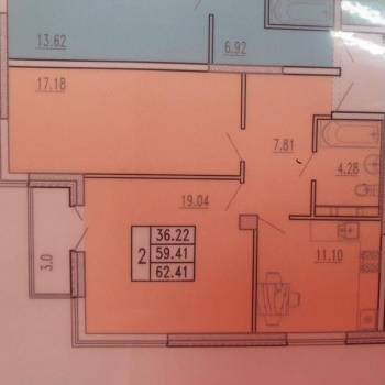 Продается 2-х комнатная квартира, 63,2 м²