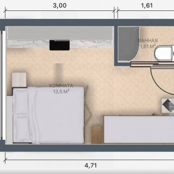 Продается 1-комнатная квартира, 15,4 м²