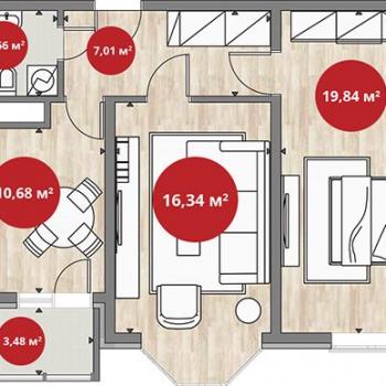 Продается 2-х комнатная квартира, 60 м²