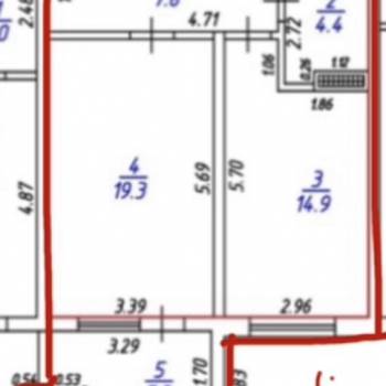 Продается 1-комнатная квартира, 51,4 м²