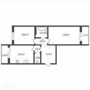 Продается 2-х комнатная квартира, 60,1 м²