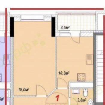 Продается 1-комнатная квартира, 43,6 м²
