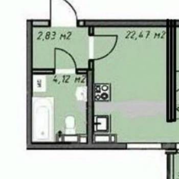 Продается 1-комнатная квартира, 33,5 м²