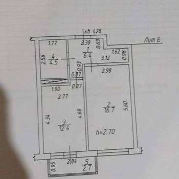 Продается 1-комнатная квартира, 43 м²
