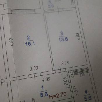 Продается 1-комнатная квартира, 47,6 м²