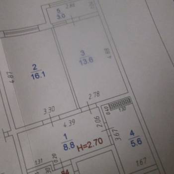 Продается 1-комнатная квартира, 47,6 м²