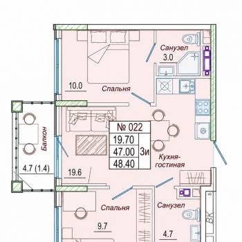 Сдается Многокомнатная квартира, 45 м²