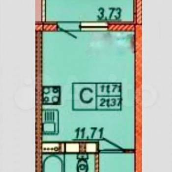 Продается 1-комнатная квартира, 21,4 м²