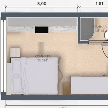 Продается 1-комнатная квартира, 15,4 м²