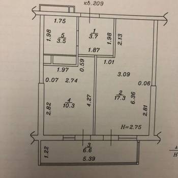 Продается 1-комнатная квартира, 41,4 м²