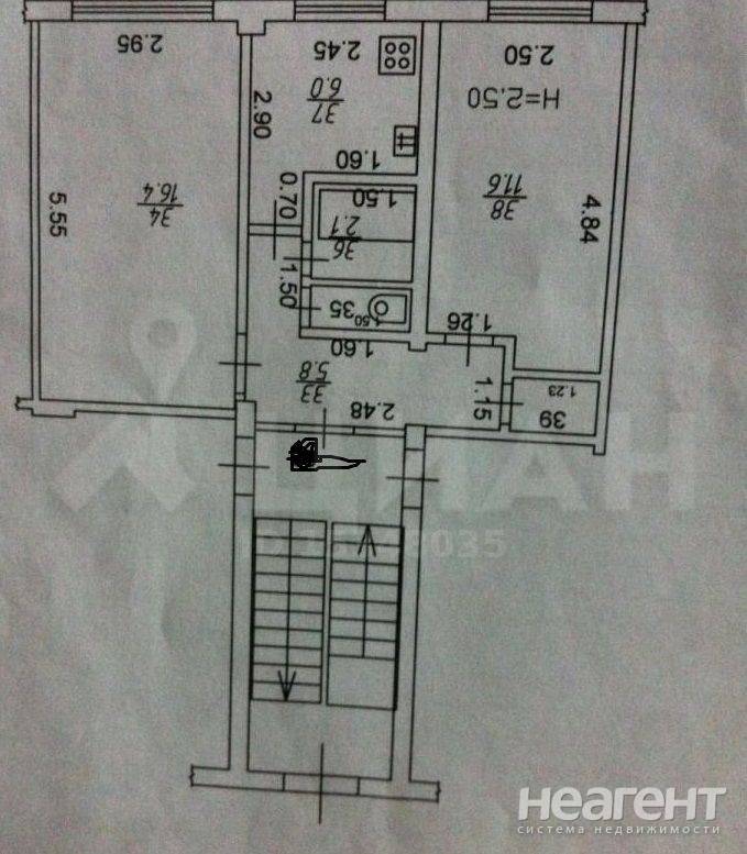 Продается 2-х комнатная квартира, 43,9 м²