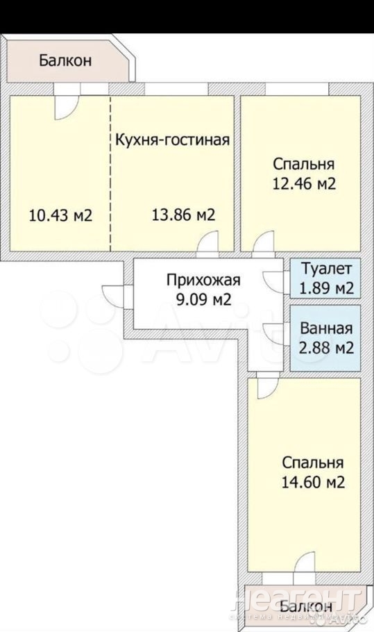 Продается 3-х комнатная квартира, 73 м²