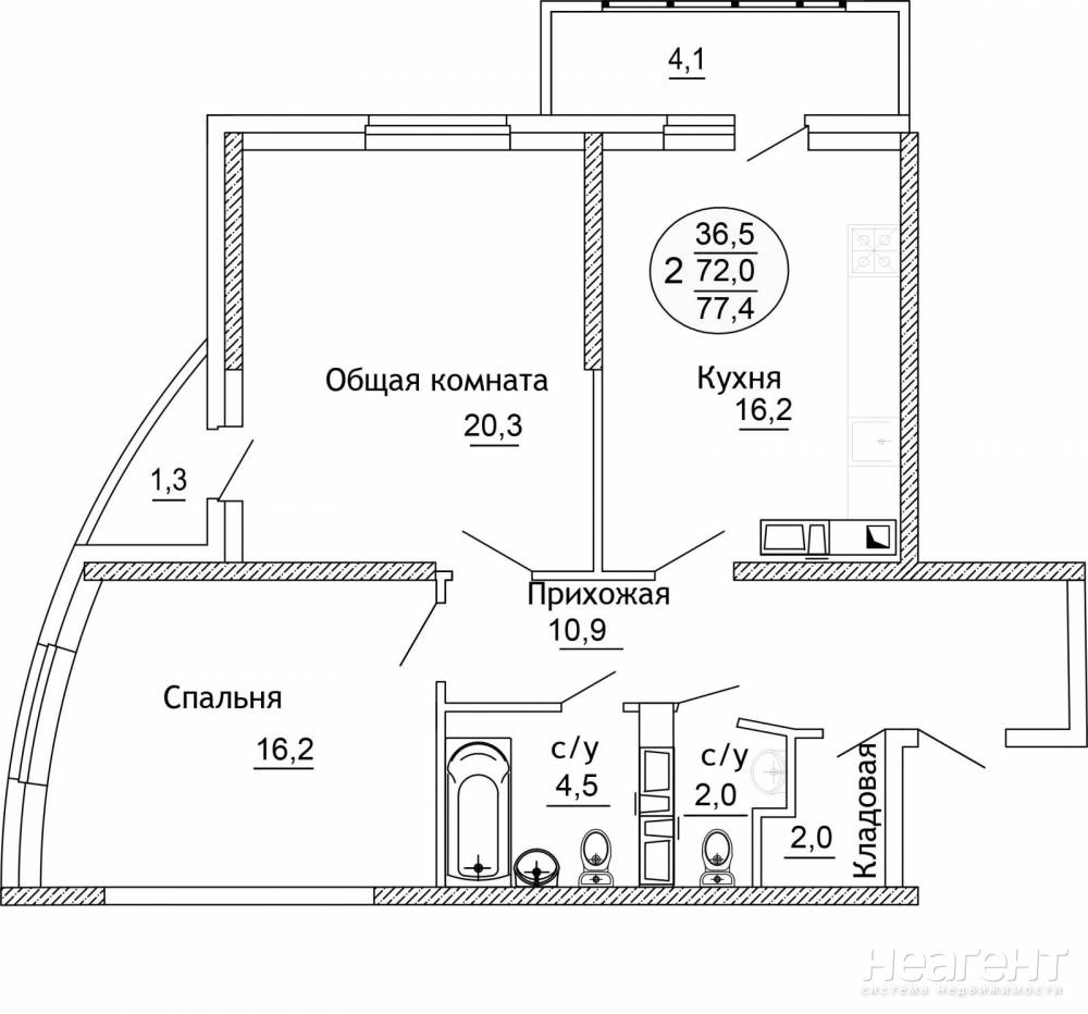 Продаю 2-х комн. квартиру, ЖК Версаль, ул. Черниговская, Табачка, Краснодар  — объявление №17773706, 77,8 м², 8600000 руб, фотографии