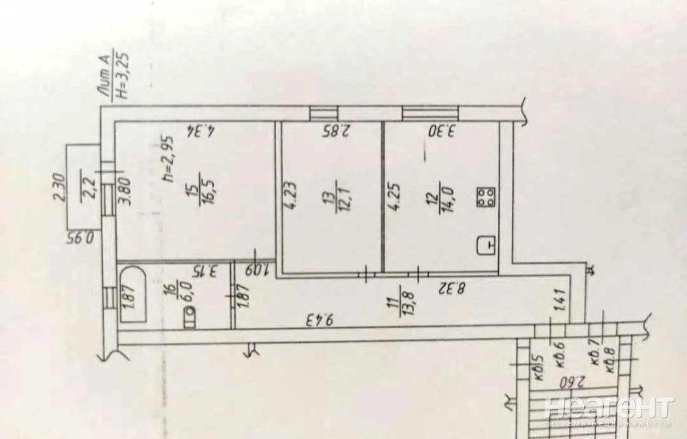 Продается 2-х комнатная квартира, 64,6 м²