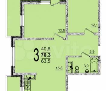 Продается 3-х комнатная квартира, 86,3 м²